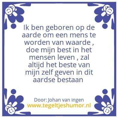 Tegeltje: De mens
