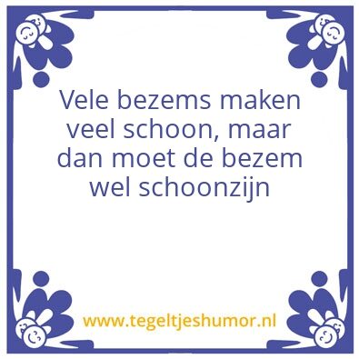 Tegeltje: Bezem