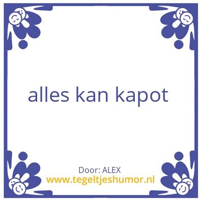 Tegeltje: ALEX