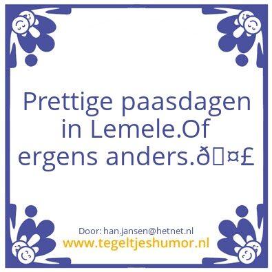 Tegeltje: Pasen