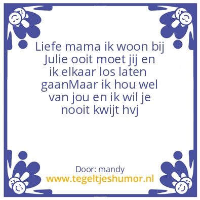 Tegeltje: thuis en gaan