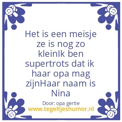Tegeltje: nina