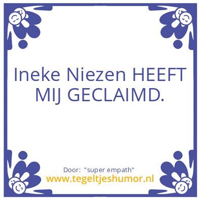 Tegeltje: “super empath”