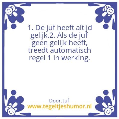 Tegeltje: Huisregels