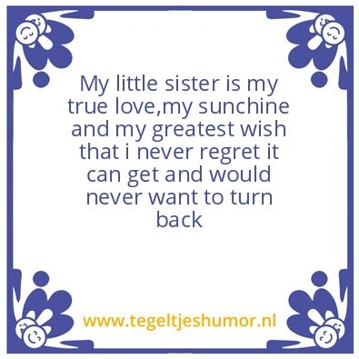 Tegeltje: Sister love