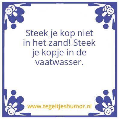 Tegeltje: Schoon aanrecht