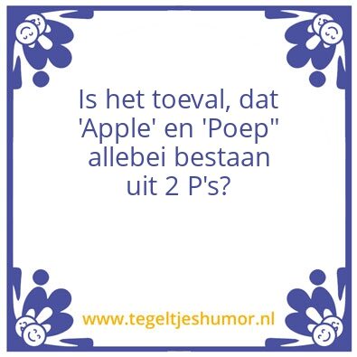 Tegeltje: Applepoep