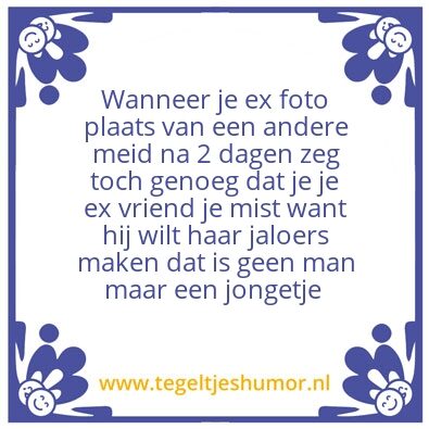 Tegeltje: Jaloers