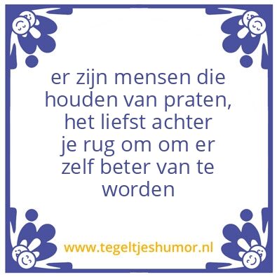 Tegeltje: Praten veel