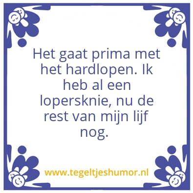 Tegeltje: Lopersknie