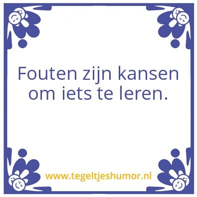 Tegeltje: Fouten