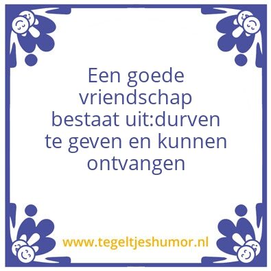 Tegeltje: vriendschap