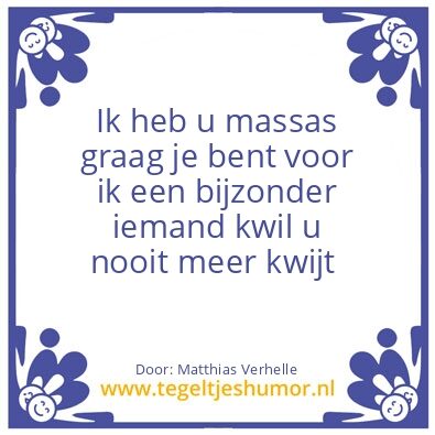 Tegeltje: Ik denk aan u