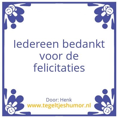 Tegeltje: Verjaardag