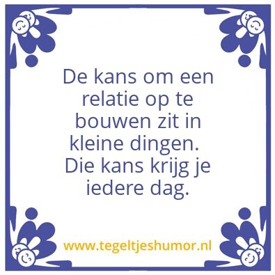 Tegeltje: relatie