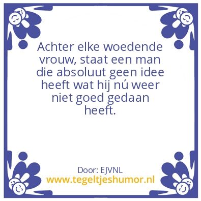 Tegeltje: Woedende Vrouw