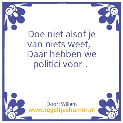 Tegeltje: Politici