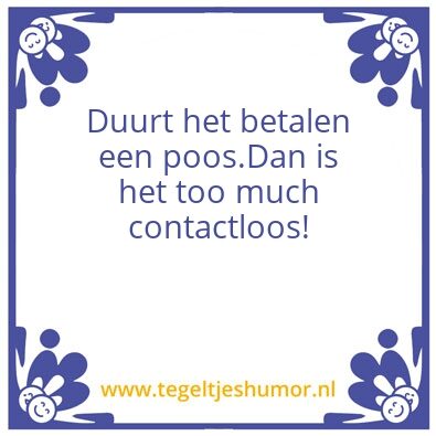 Tegeltje: Contactloos