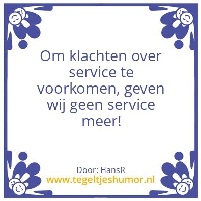 Tegeltje: Service?