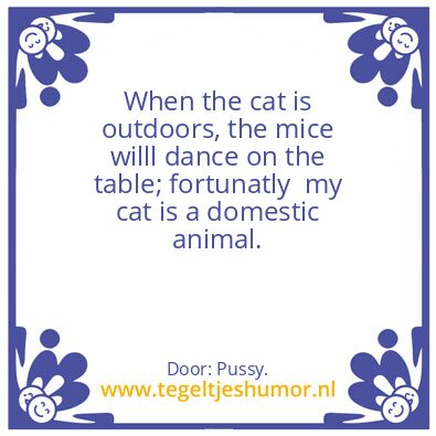 Tegeltje: When the cat.