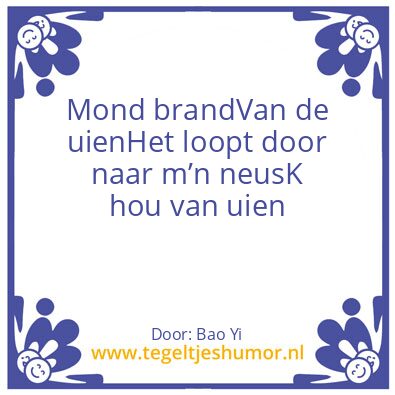 Tegeltje: Uien Liefde