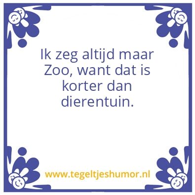 Tegeltje: Zoo