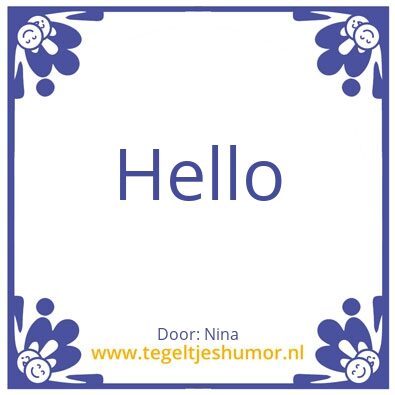 Tegeltje: Hoi
