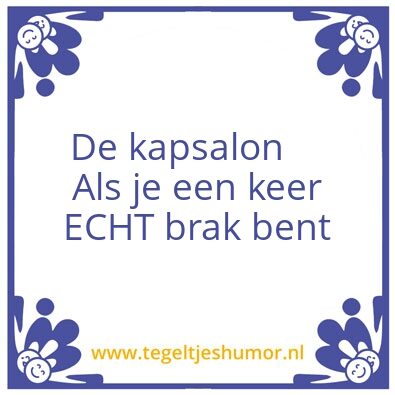 Tegeltje: De kapsalon