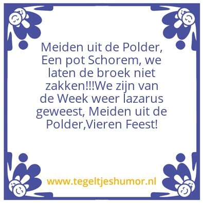 Tegeltje: Meiden uit de Polder