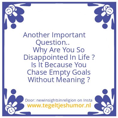 Tegeltje: Another Important Question !