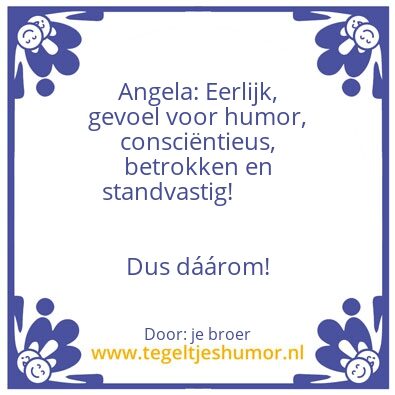 Tegeltje: Angela