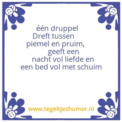Tegeltje: lachten