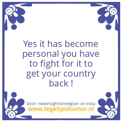 Tegeltje: it is personal.