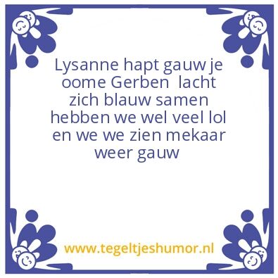 Tegeltje: Lysanne lysanne
