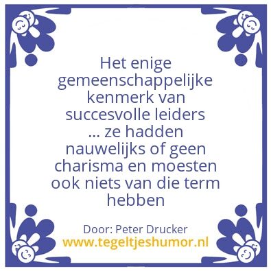 Tegeltje: charismatisch leiderschap