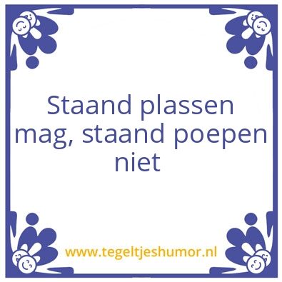 Tegeltje: Staan