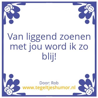 Tegeltje: Liggend zoenen