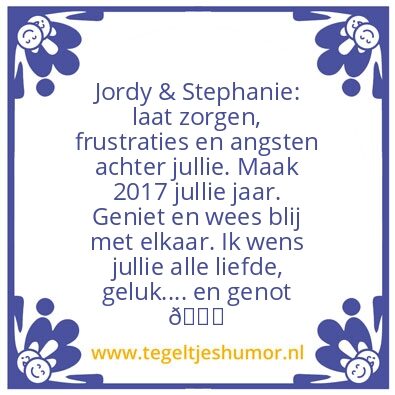 Tegeltje: Nieuwjaarswens