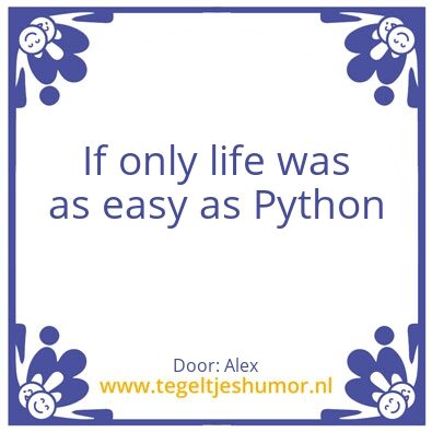 Tegeltje: PYTHON