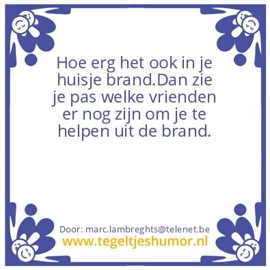 Tegeltje: Brandbaar