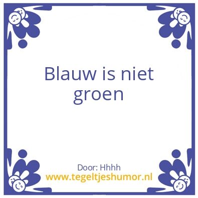 Tegeltje: Blauw