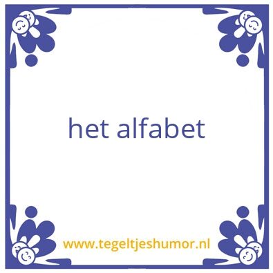 Tegeltje: Anoniem