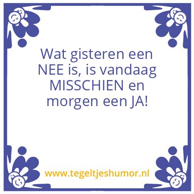 Tegeltje: NEE – MISSCHIEN – JA