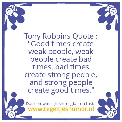 Tegeltje: Tony Robbins Quote :