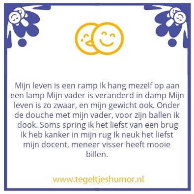 Tegeltje: Gedichtje
