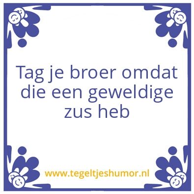 Tegeltje: Broer zus