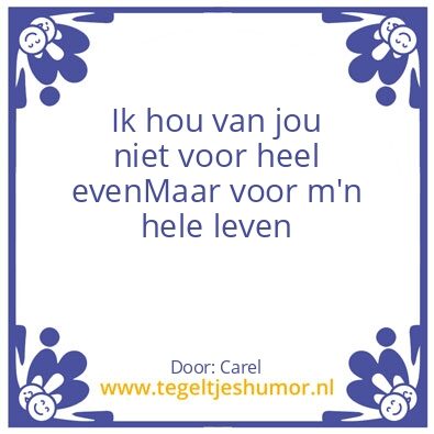 Tegeltje: Lieve corrie