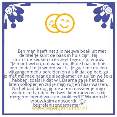 Tegeltje: Baas in huis