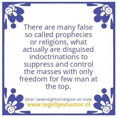 Tegeltje: Opression Called Religion.