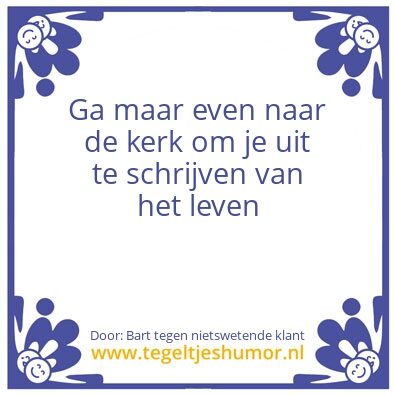 Tegeltje: Uitschrijven